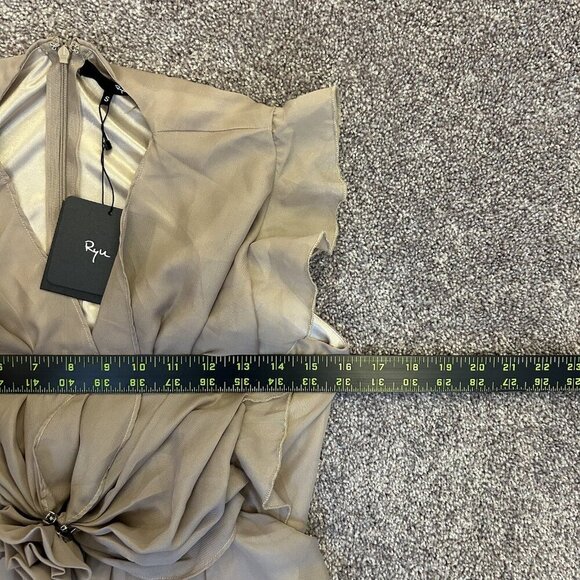 Ryu Women's Dress Size S Beige Sleeveless V-Neck Back Zipper Knee Length NWT - Picture 14 of 15